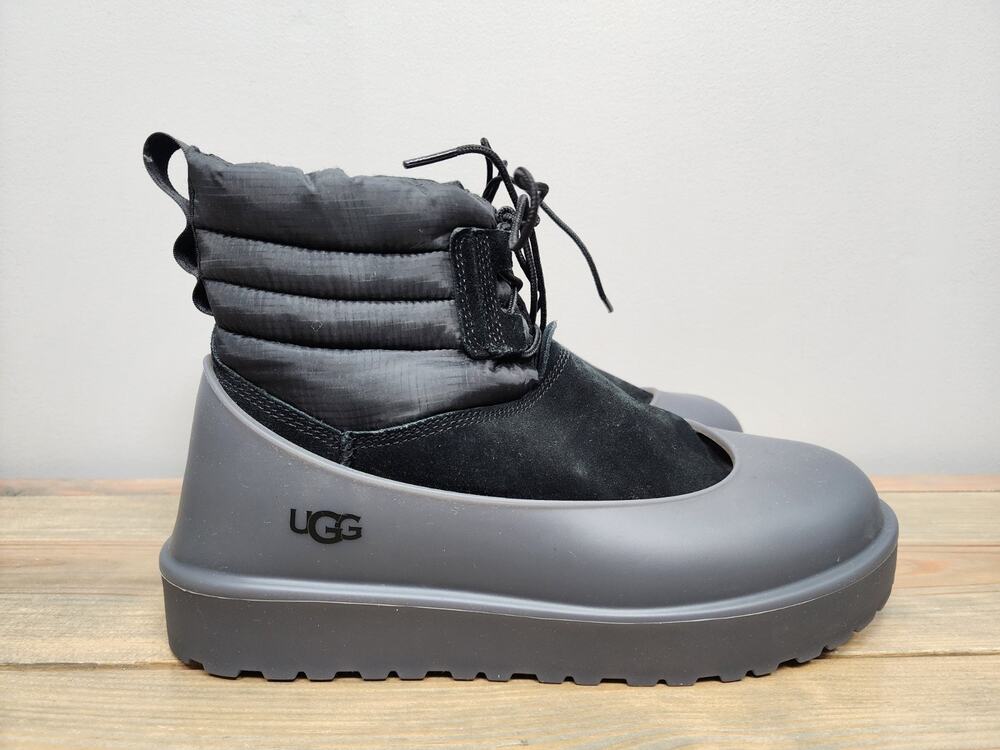 UGG CLASSIC MINI PULL-ON WEATHER METAL SUEDE SHEEPSKIN MEN'S BOOTS US SIZE 9